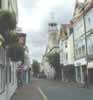 Street in Weymouth with St. Mary's, the Anglican parish church (34,546 bytes)